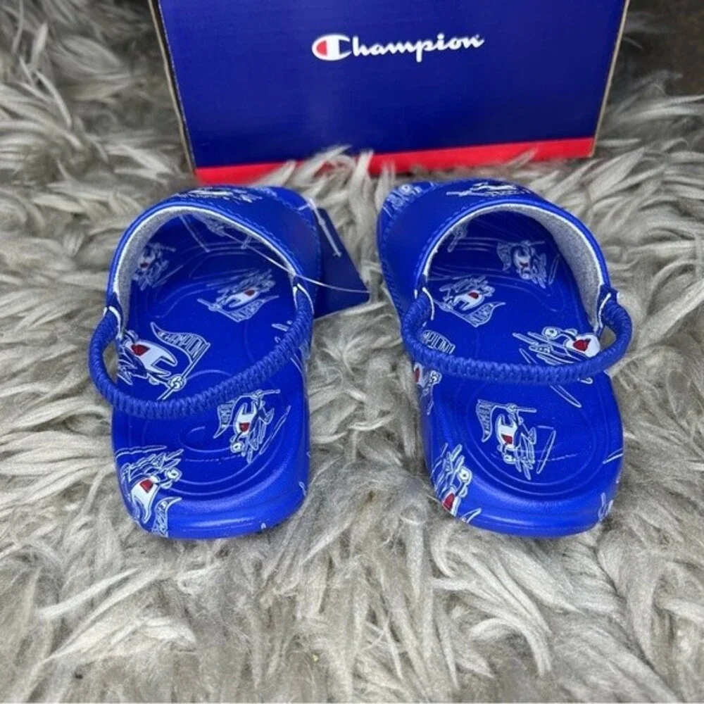 NEW Champion Mega C Man blue toddler boy sandal slides size 6